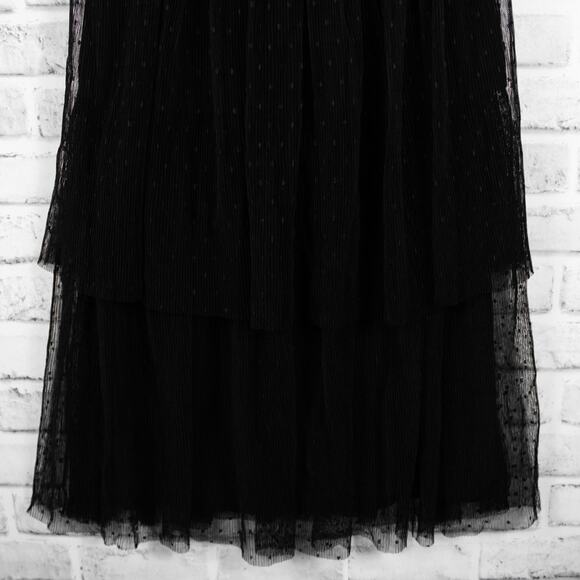 Dress the Population Black Sequin Tulle Midi Dress Women Small Cocktail Holiday - Picture 4 of 11